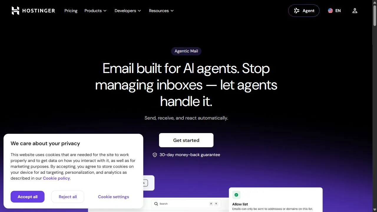 Agentic Mail | Hostinger 1