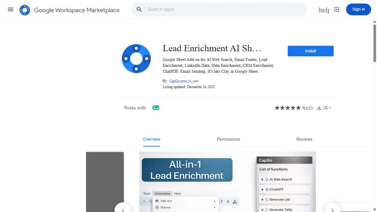 AI Sheet: Lead Gen - CapGo