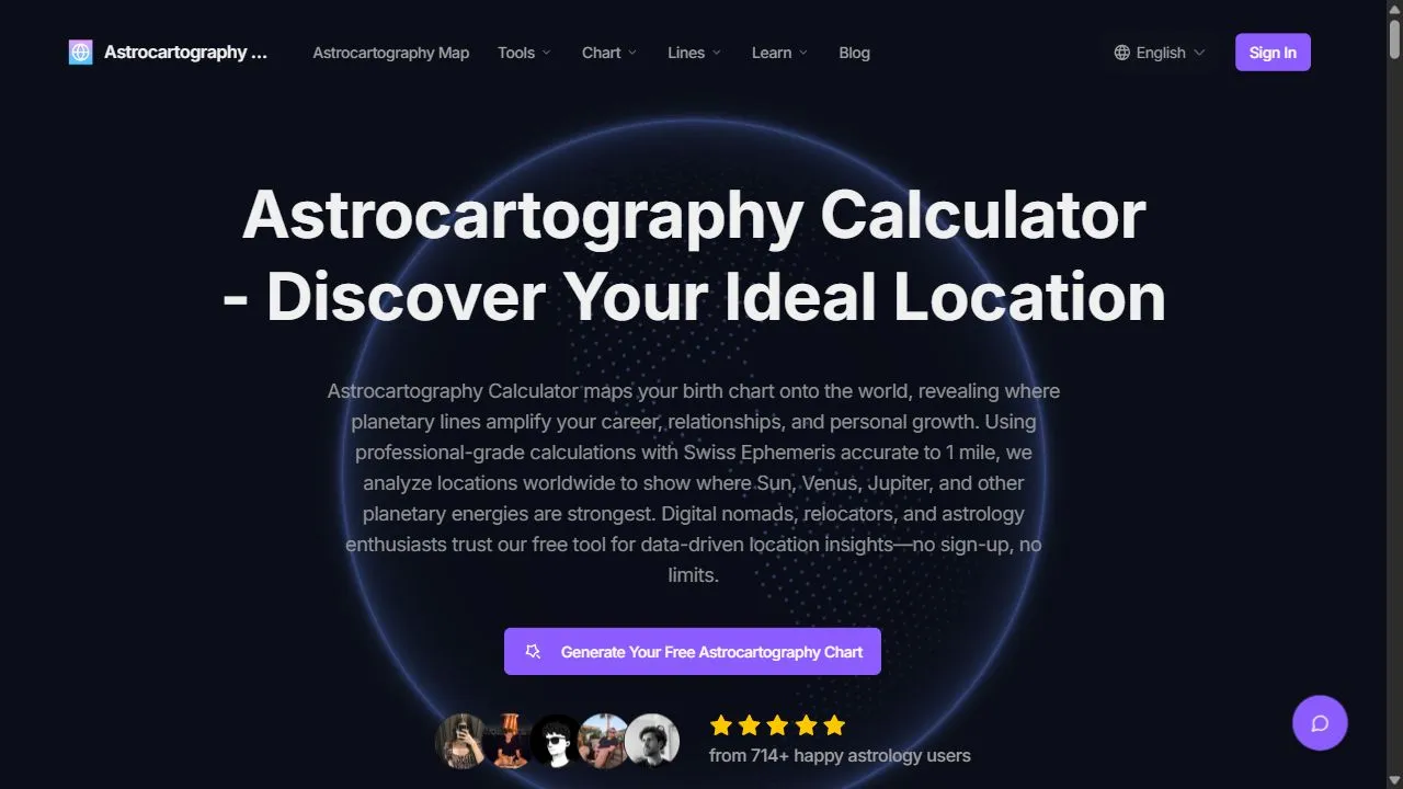 Astrocartography Calculator 1