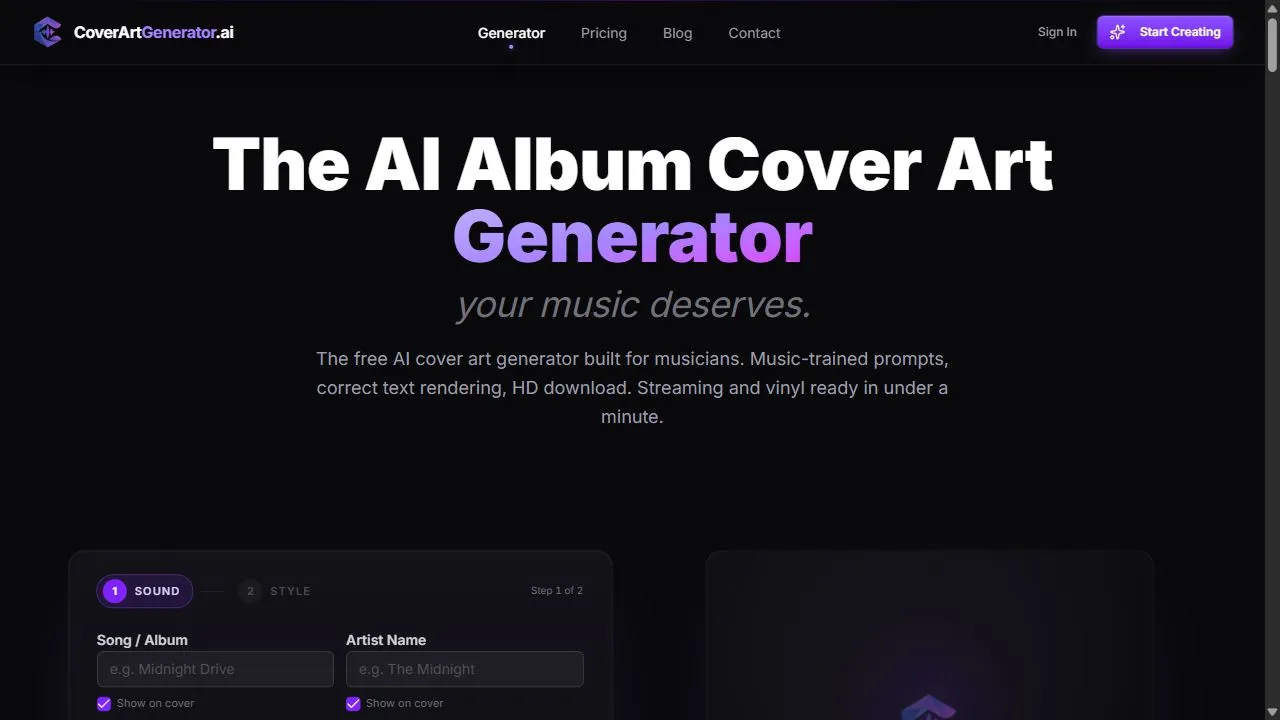 CoverArtGenerator.ai 1