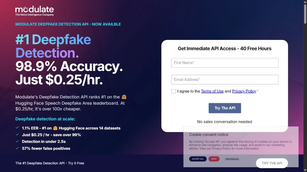 Deepfake Detection by Modulate 1