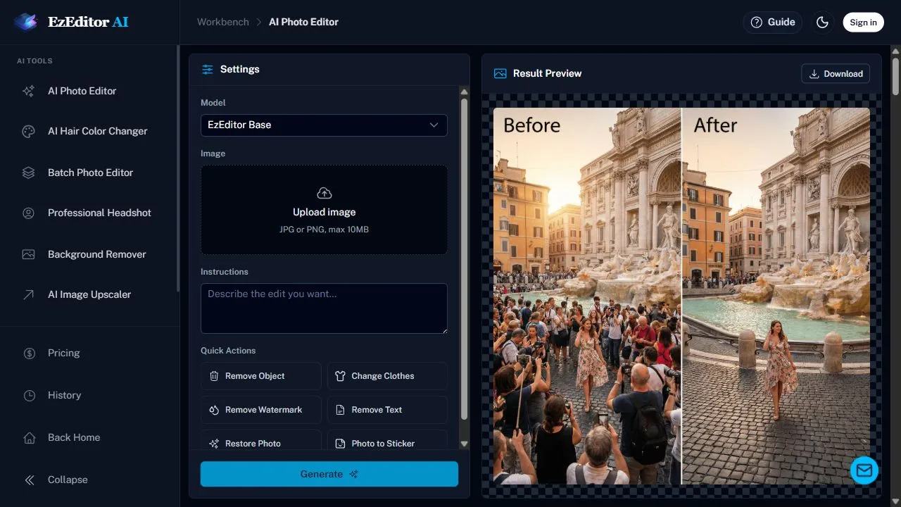 EzEditor AI Magic Editor 1