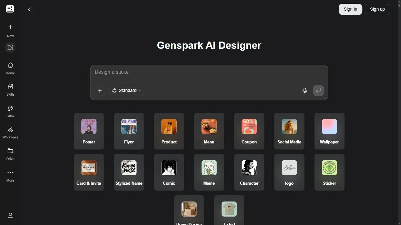 Genspark AI Designer 1