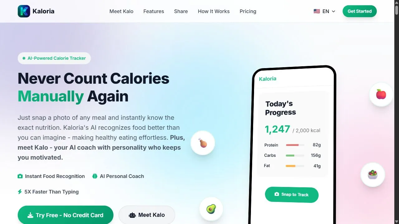 Kaloria - Calorie tracking 1
