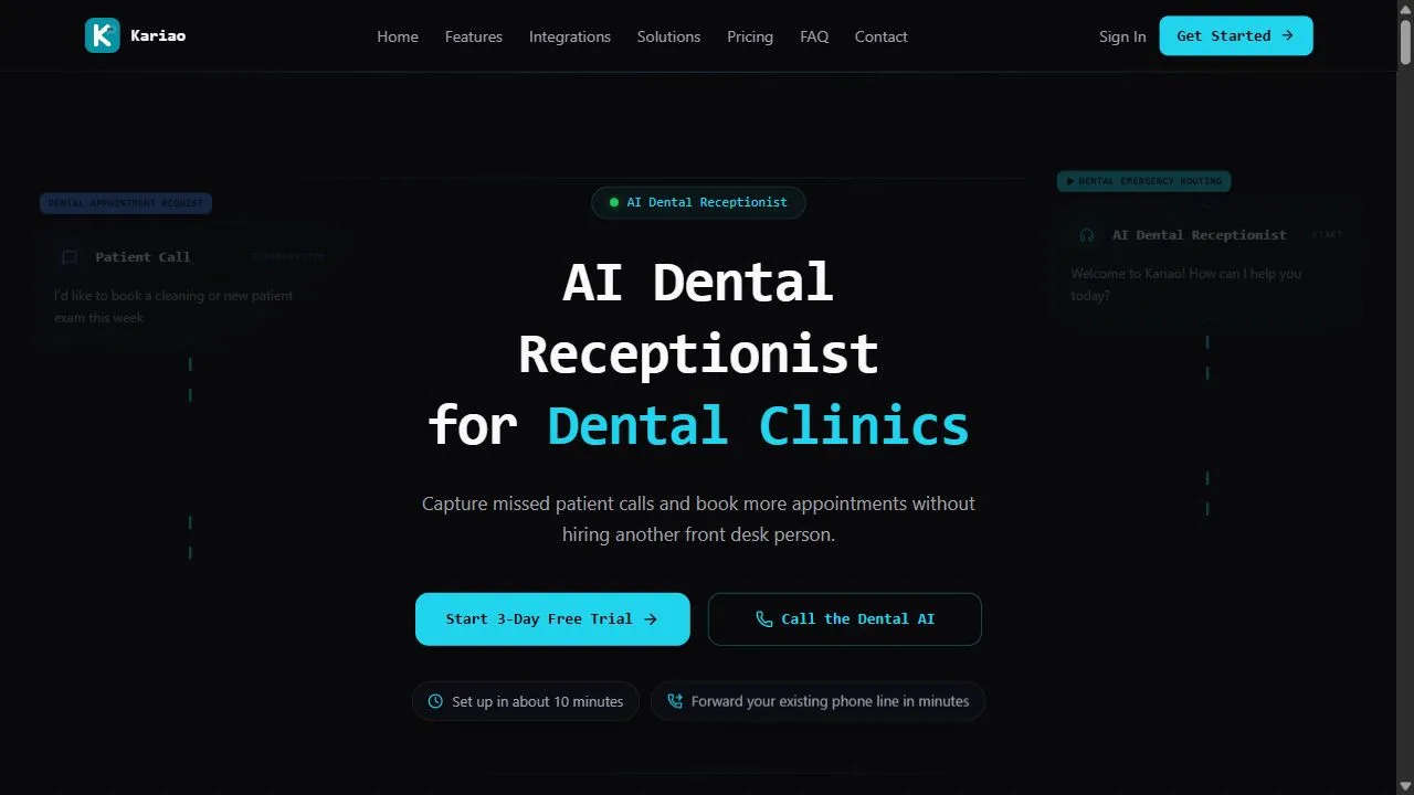 Kariao - AI Dental Receptionist for Dental Offices 1
