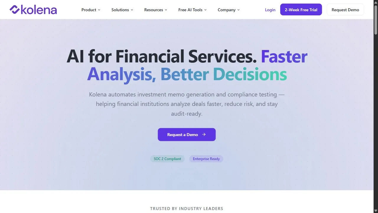 Kolena AI for Financial Services