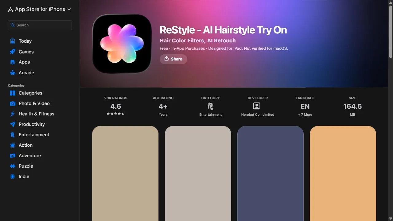 ReStyle - AI Hairstyle Try On App