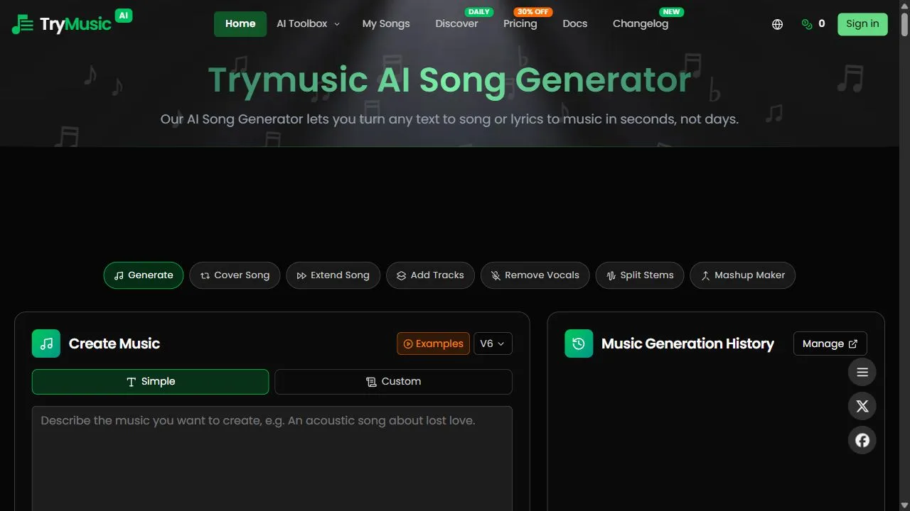 Trymusic AI Song Generator 1