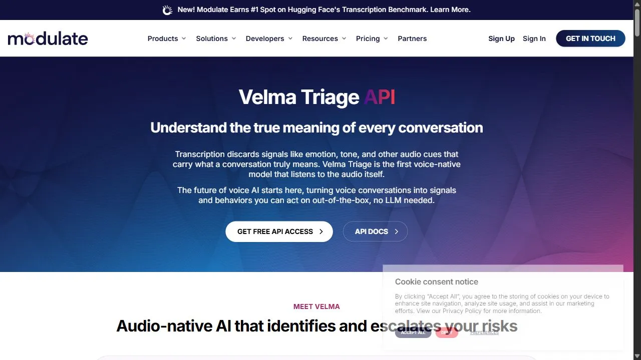 Velma API by Modulate 1