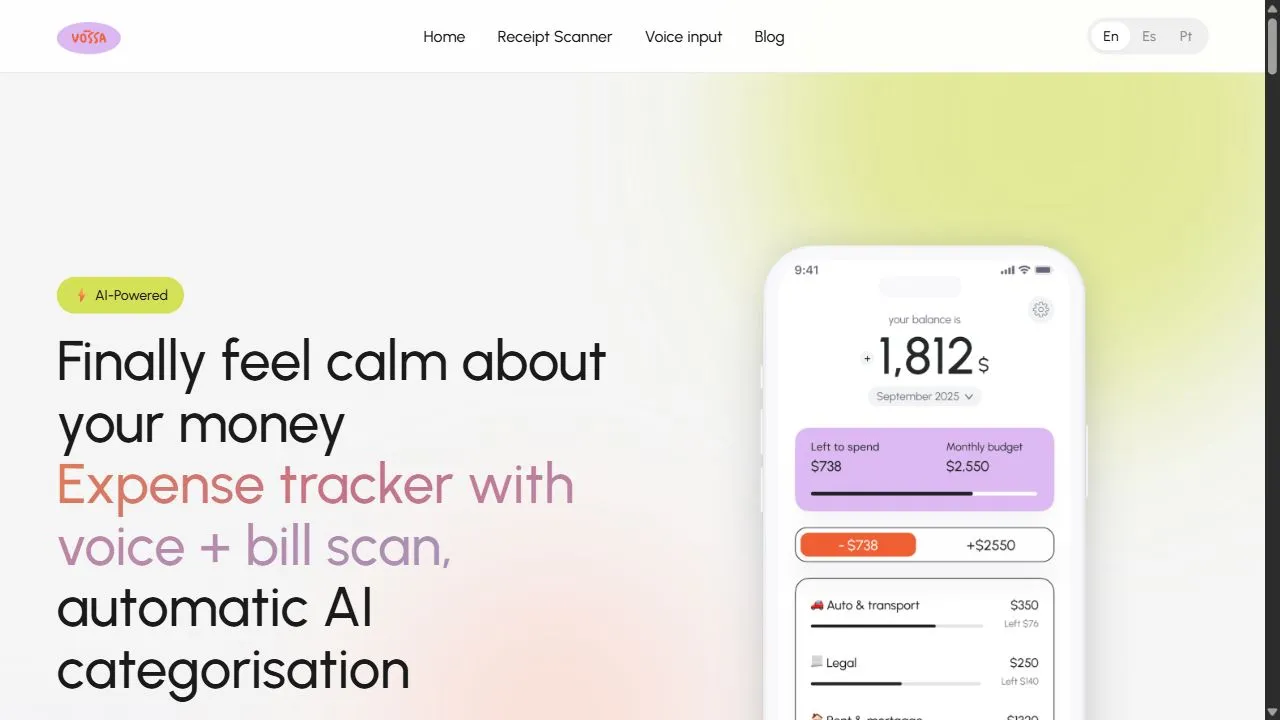 Vossa: AI expense tracker 1